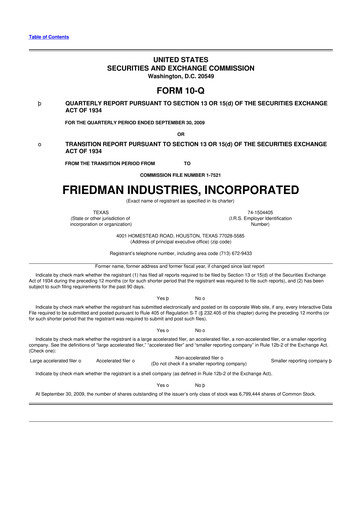 Vorschaubild Friedman Industries 10-Q Quartalsbericht  