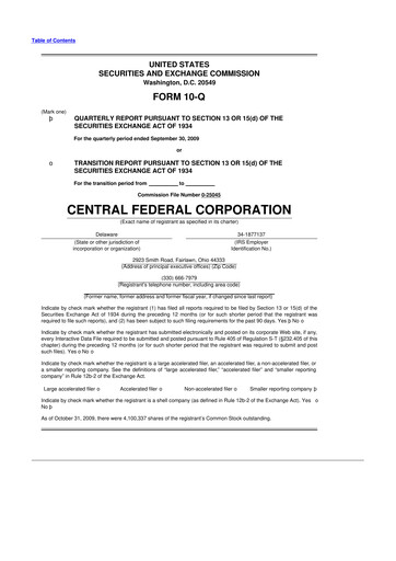 Miniature CF Bankshares 10-Q Rapport trimestriel  