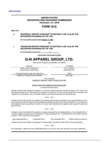 Vorschaubild G-III Apparel Group 10-Q Quartalsbericht  