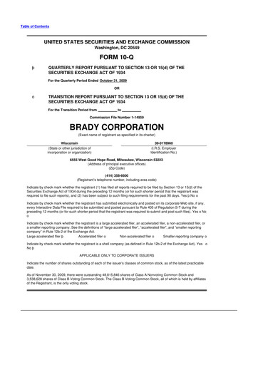Thumbnail Brady Corporation 10-Q Quarterly Report FY 