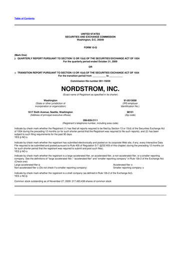 Thumbnail Nordstrom 10-Q Quarterly Report FY 