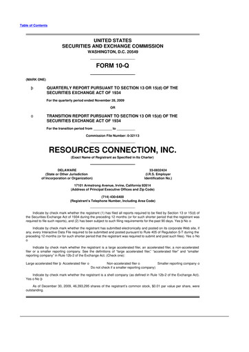 Thumbnail RGP (Resources Connection) 10-Q Quarterly Report FY 