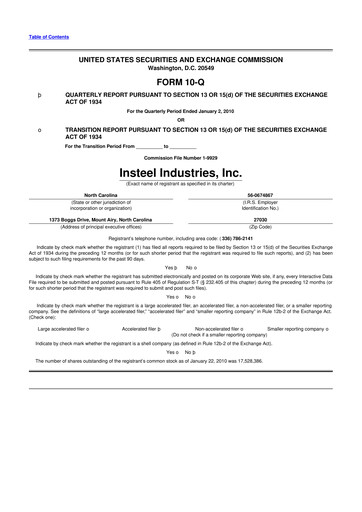 Vorschaubild Insteel Industries 10-Q Quartalsbericht  