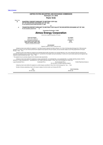 Thumbnail Atmos Energy 10-Q Quarterly Report FY 