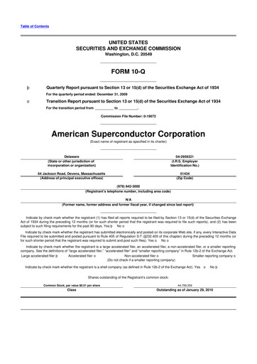 Thumbnail American Superconductor Corporation 10-Q Quarterly Report FY 