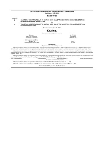 Miniature Stride (K12 Education)
 10-Q Rapport trimestriel  