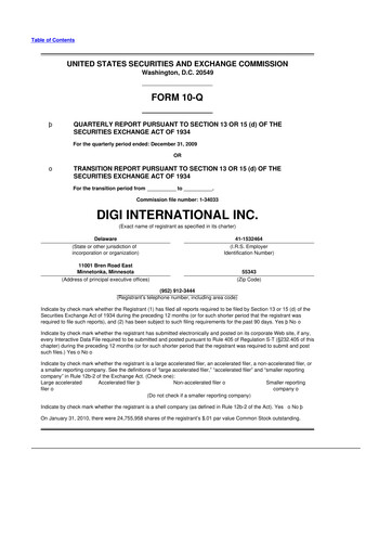 Thumbnail Digi International
 10-Q Quarterly Report FY 