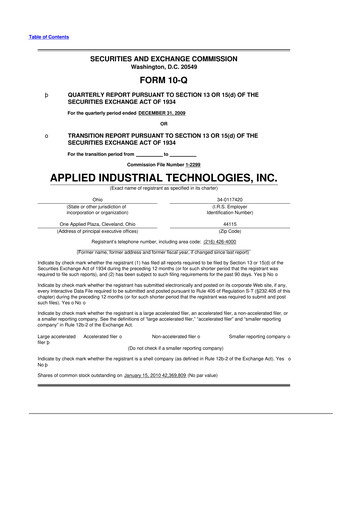 Vorschaubild Applied Industrial Technologies
 10-Q Quartalsbericht  
