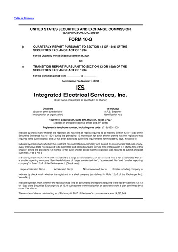 Thumbnail IES Holdings 10-Q Quarterly Report FY 