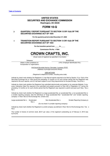 Thumbnail Crown Crafts 10-Q Quarterly Report FY 