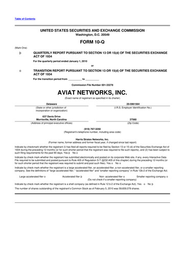 Thumbnail Aviat Networks 10-Q Quarterly Report FY 