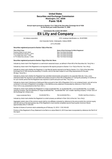 Thumbnail Eli Lilly 10-K Annual Report 