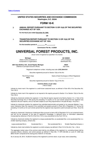 Thumbnail UFP Industries
 10-K Annual Report 