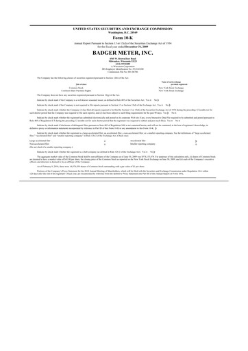 Vorschaubild Badger Meter
 10-K Jahresbericht 