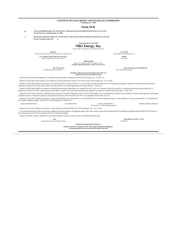 Thumbnail NRG Energy
 10-K Annual Report 