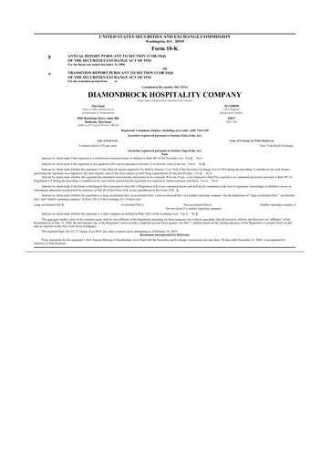 Thumbnail Diamondrock Hospitality Company 10-K Annual Report 