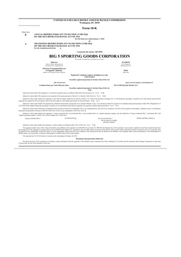 Thumbnail Big 5 Sporting Goods 10-K Annual Report 
