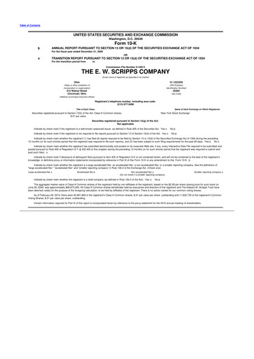 Thumbnail E. W. Scripps Company
 10-K Annual Report 