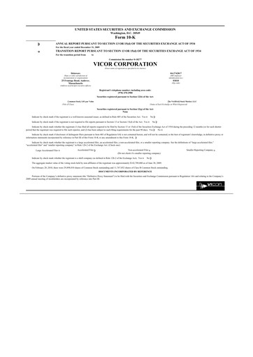 Thumbnail Vicor
 10-K Annual Report 