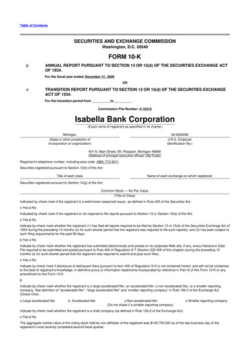 Vorschaubild Isabella Bank Corporation 10-K Jahresbericht 