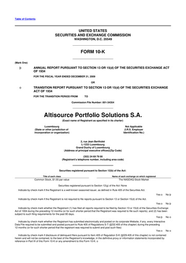 Thumbnail Altisource Portfolio Solutions
 10-K Annual Report 