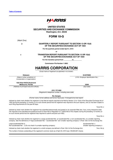 Thumbnail L3Harris Technologies 10-Q Quarterly Report FY2010 