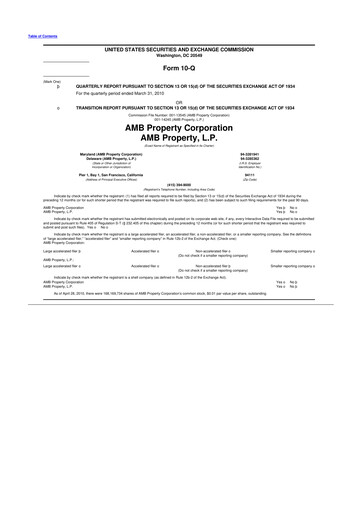Thumbnail Prologis 10-Q Quarterly Report FY 