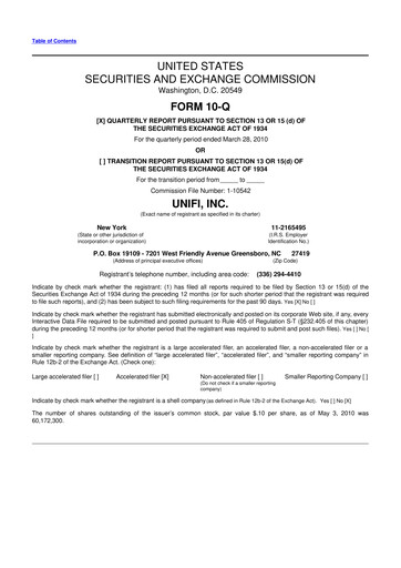 Thumbnail Unifi 10-Q Quarterly Report FY 