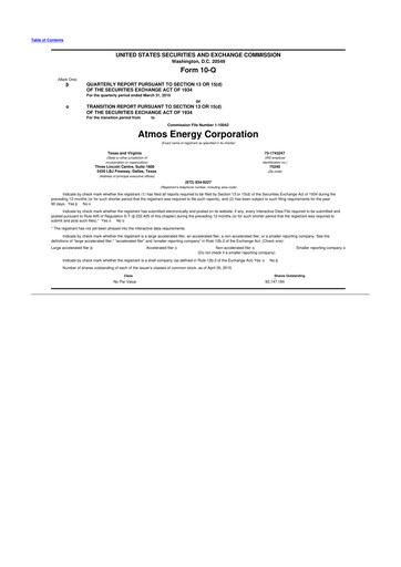 Thumbnail Atmos Energy 10-Q Quarterly Report FY 