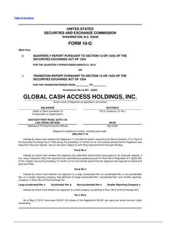 Thumbnail Everi Holdings
 10-Q Quarterly Report FY 