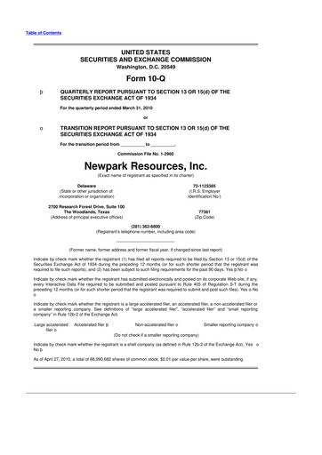 Thumbnail NPK International 10-Q Quarterly Report FY 