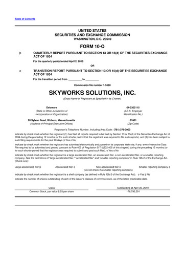 Thumbnail Skyworks Solutions
 10-Q Quarterly Report FY2010 