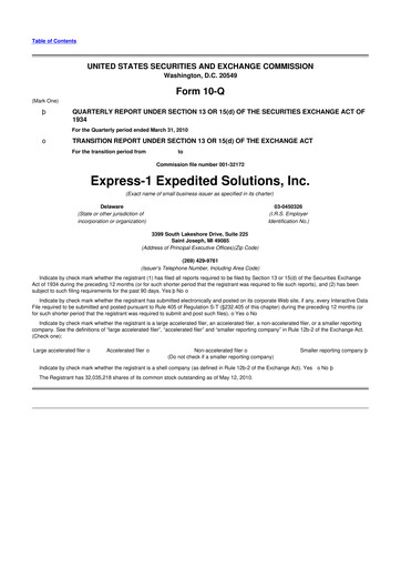 Thumbnail XPO Logistics 10-Q Quarterly Report FY 