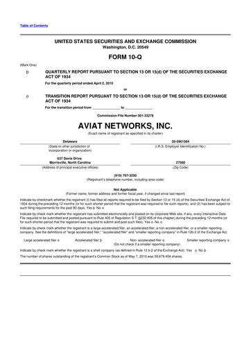 Thumbnail Aviat Networks 10-Q Quarterly Report FY 