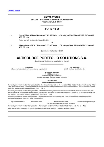 Vorschaubild Altisource Portfolio Solutions
 10-Q Quartalsbericht  