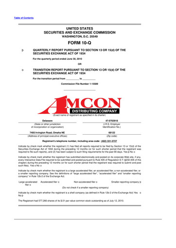 Vorschaubild AMCON Distributing Company 10-Q Quartalsbericht  