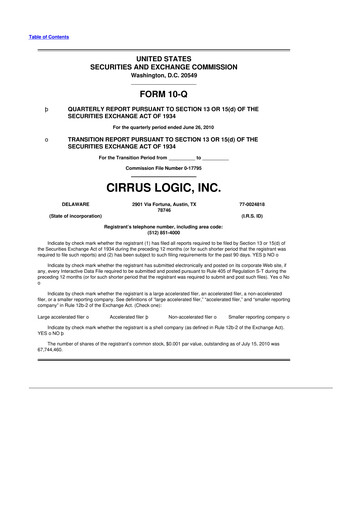 Thumbnail Cirrus Logic
 10-Q Quarterly Report FY 