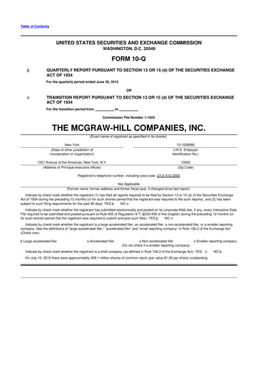 Thumbnail S&P Global 10-Q Quarterly Report FY2010 