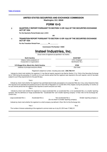 Vorschaubild Insteel Industries 10-Q Quartalsbericht  