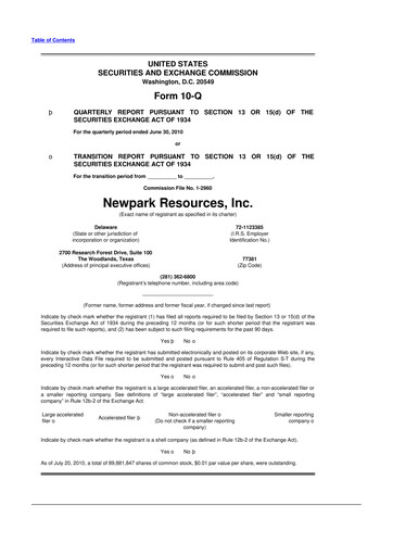 Thumbnail NPK International 10-Q Quarterly Report FY 