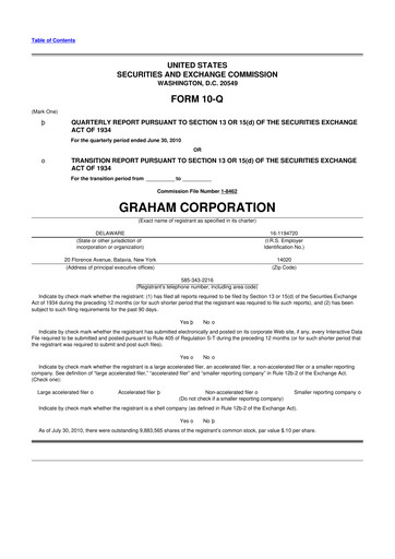 Thumbnail Graham Corporation
 10-Q Quarterly Report FY 