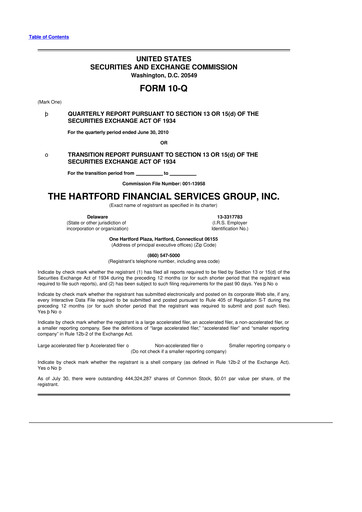 Thumbnail The Hartford 10-Q Quarterly Report FY2010 