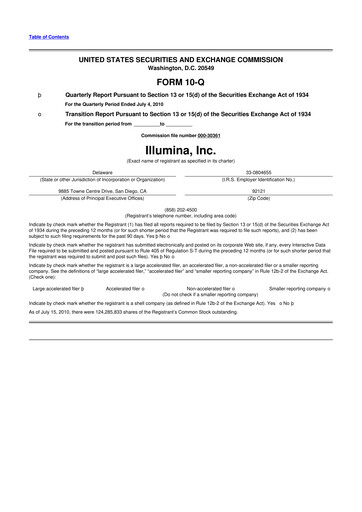 Thumbnail Illumina 10-Q Quarterly Report FY2010 