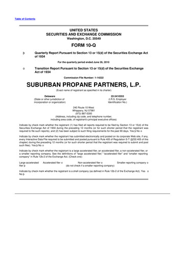 Thumbnail Suburban Propane Partners 10-Q Quarterly Report FY2010 