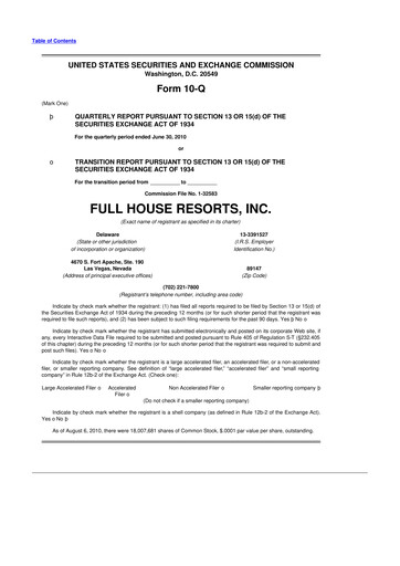 Vorschaubild Full House Resorts
 10-Q Quartalsbericht  