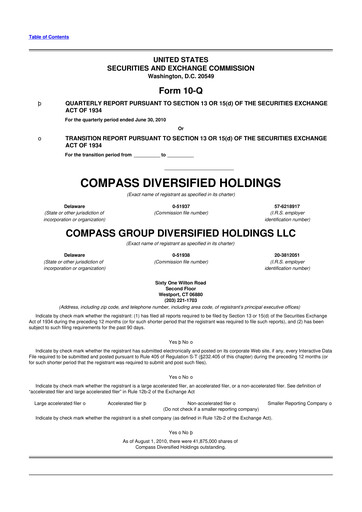 Thumbnail Compass Diversified Holdings 10-Q Quarterly Report FY 