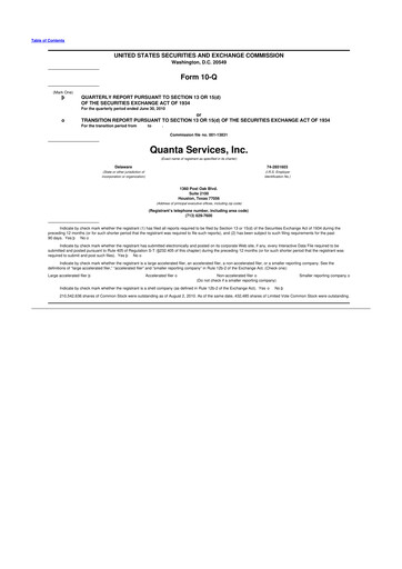 Thumbnail Quanta Services
 10-Q Quarterly Report FY2010 