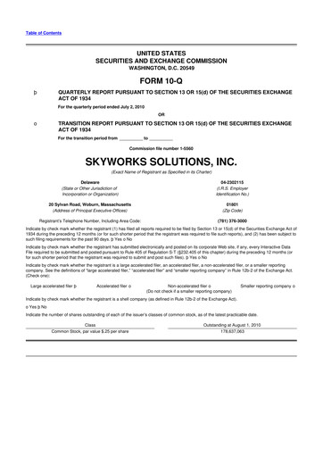 Thumbnail Skyworks Solutions
 10-Q Quarterly Report FY2010 