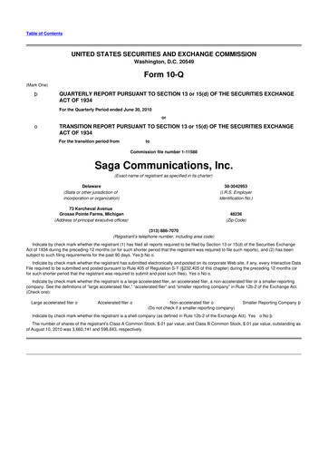 Thumbnail Saga Communications 10-Q Quarterly Report FY 