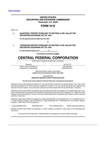 Miniature CF Bankshares 10-Q Rapport trimestriel  